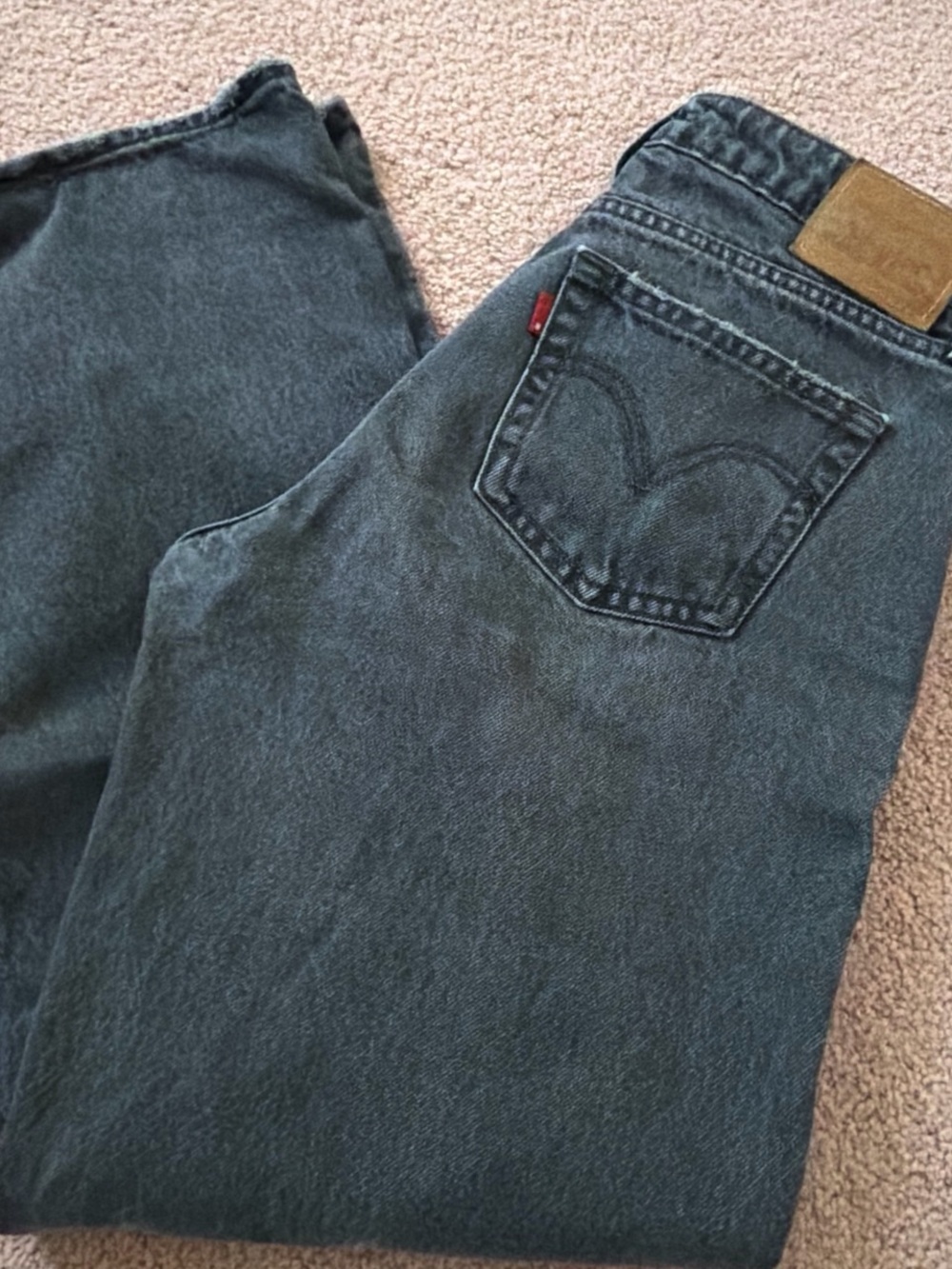 Levi's Men's Straight Jeans in Dark Blue Wash with Leather Patch